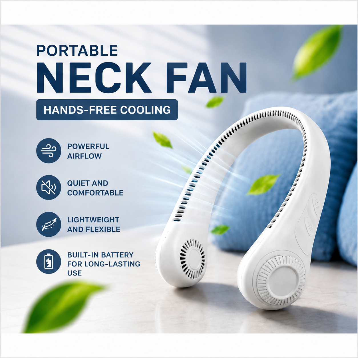 Portable neck fan